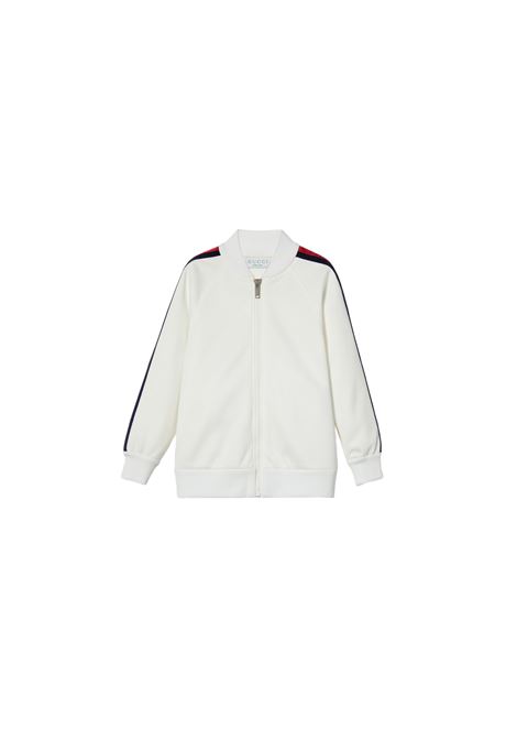 Giacca In Jersey Bianco Con Dettaglio Web GUCCI KIDS | 784117-XJGNR9799